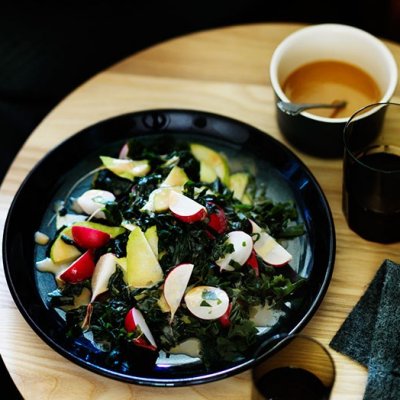 Wakame, Radish & Pear Salad with Miso Dressing