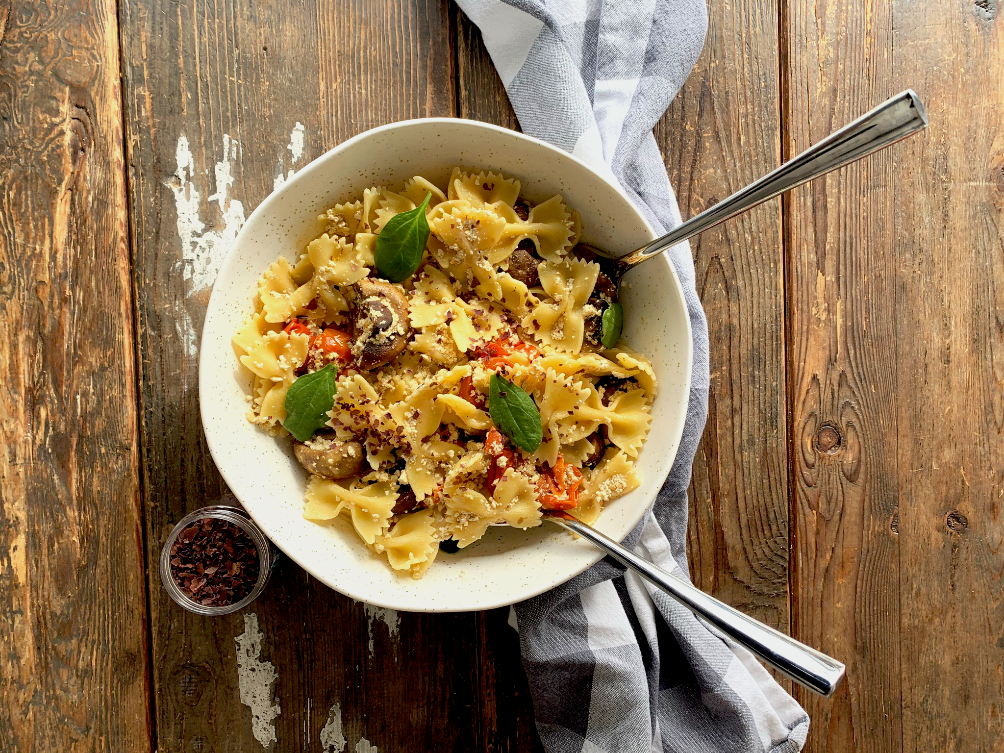 Mushroom, Feta and Smoked Dulse Pasta