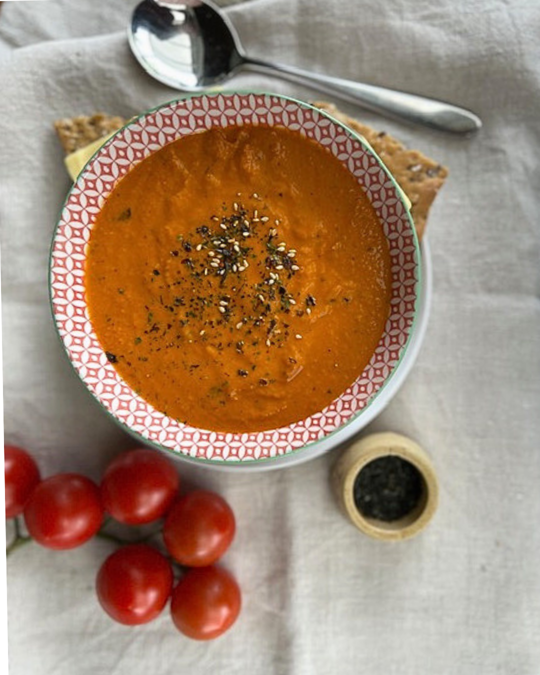 Pacific Harvest tomato soup with wakame