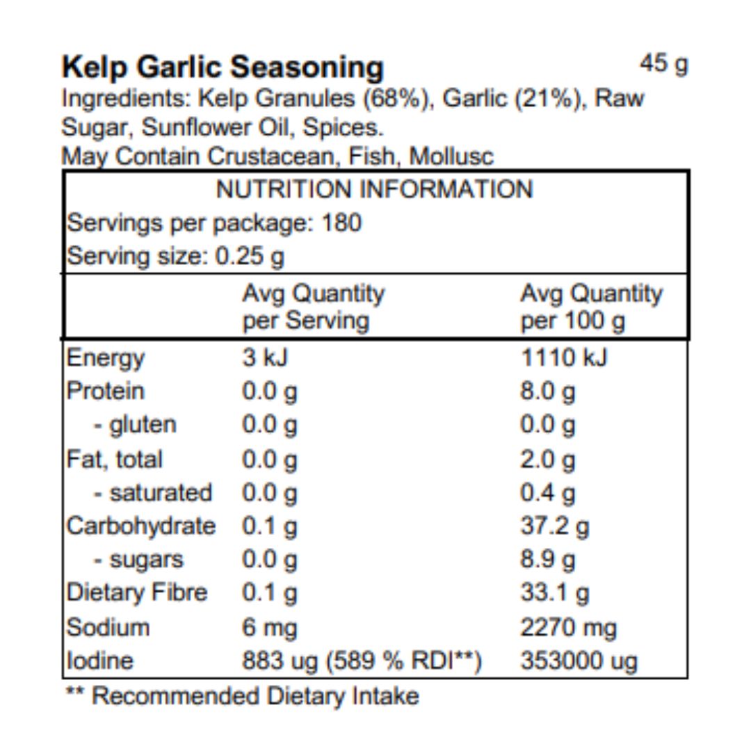 Artisan Kelp Seasoning (Gluten Free, NZ Made, Non GMO)