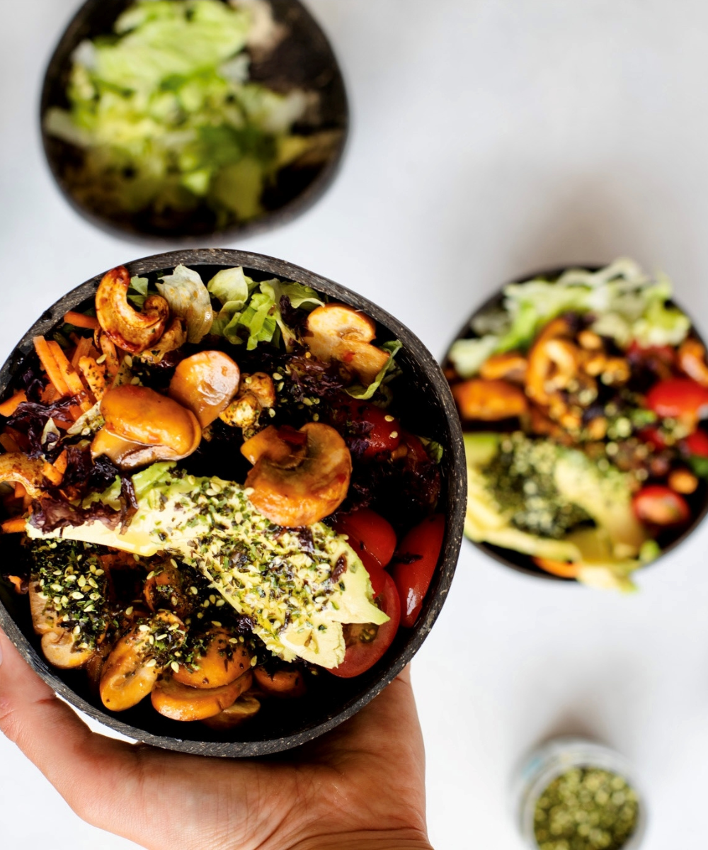 Pacific Harvest poke bowl with furikake seasoning raw nourish bowl