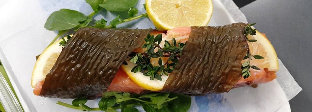 Wrapped Salmon Recipe with Kombu Leaf