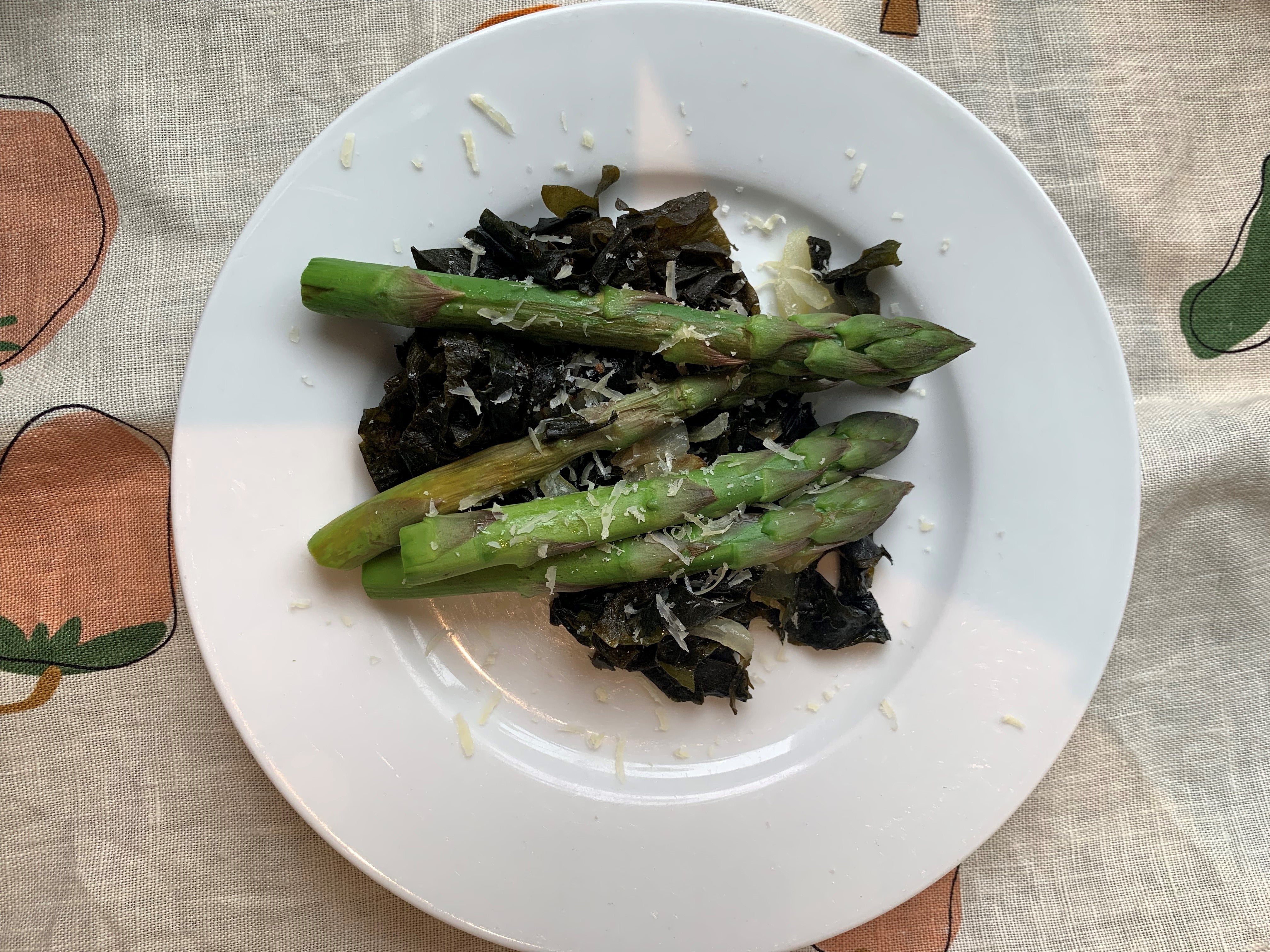 Stir-fry Recipe with Wakame & Asparagus