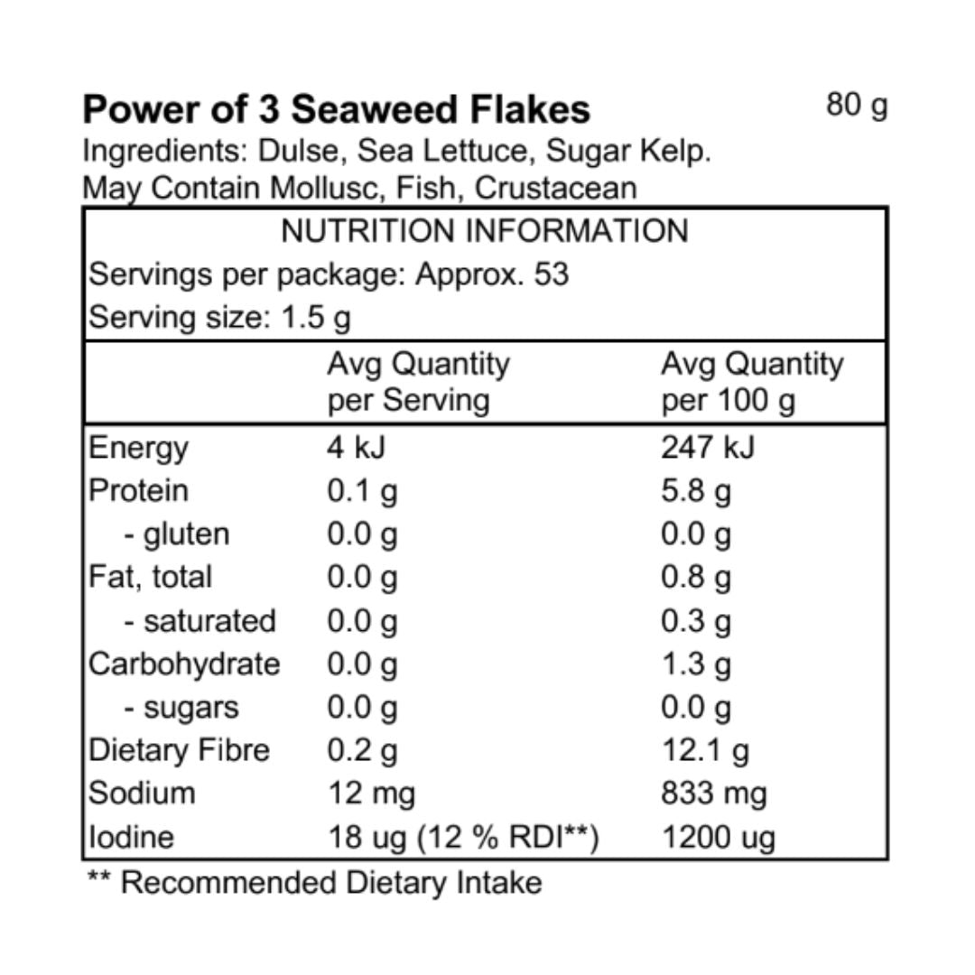 Power of Three Seaweed Flake Blend (Raw, Gluten, Dairy, Soy Free)