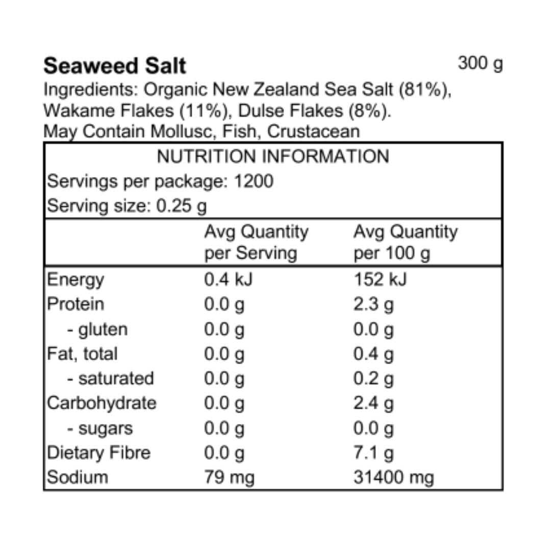 Seaweed Salt (Gluten Free, NZ made, Naturally Iodised)