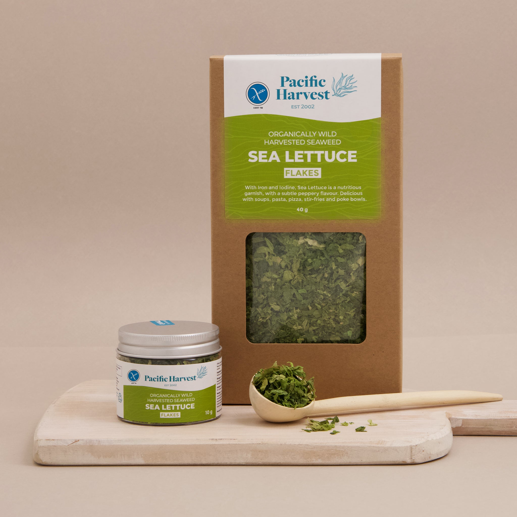 Sea Lettuce Seaweed Flakes (Raw, gluten free, wild harvested seaweed)