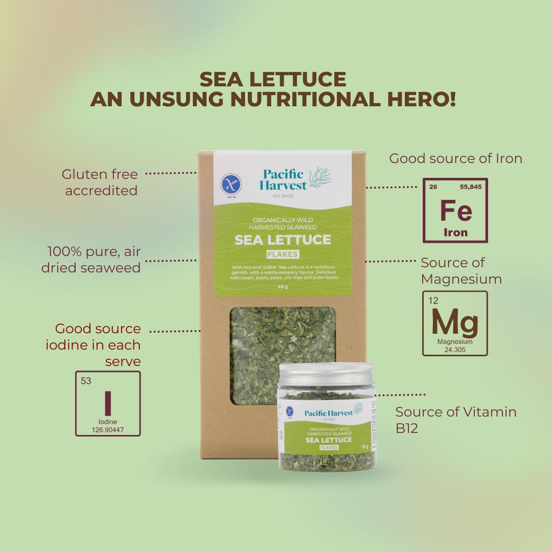 Sea Lettuce Seaweed Flakes (Raw, Gluten Free, Wild Harvested Seaweed)